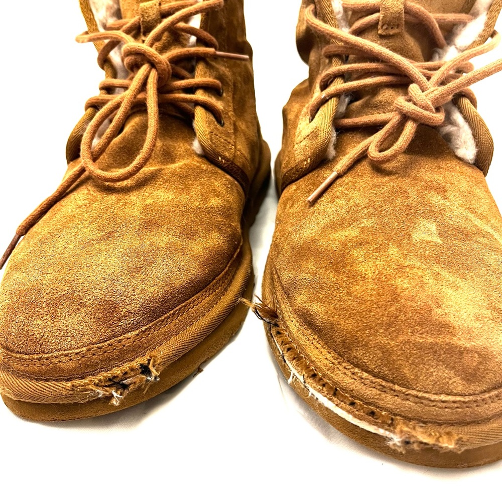 Ugg Men’s Neumel Chukka Chestnut Boots sz 12 flawed - Picture 3 of 15